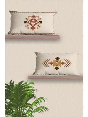 Belle Benoit Dikdörtgen Çift Tarafı Baskılı 30X50 2'li Modern Tasarım 3D Yastık Kılıfı Set