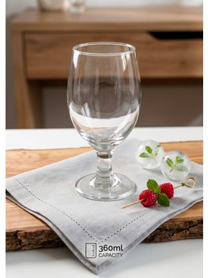 Şeffaf Cam Kadeh Bardak - Ayaklı, Şık Tasarım, Su, Bira, Meşrubat Bardağı 360 ml 4'lü Set
