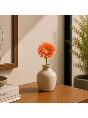 Dekorsende Yapay Gerbera Çiçeği Dal Somon 60 cm