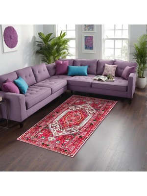 Zaren Kadife Kaymaz Pamuk Tabanlı Yıkanabilir Antibakteriyel Salon Halısı 120X180