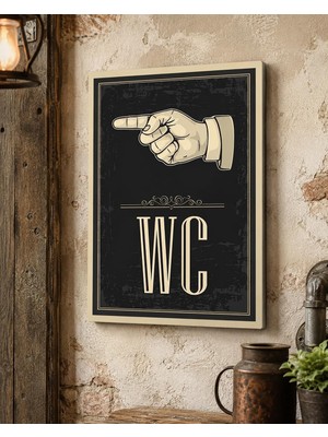 Karbonsoft Wc Tuvalet Tabelası Parmak Işareti Ile Yönlendirme Tabelası Beyaz 15 x 20 Karbonnm2