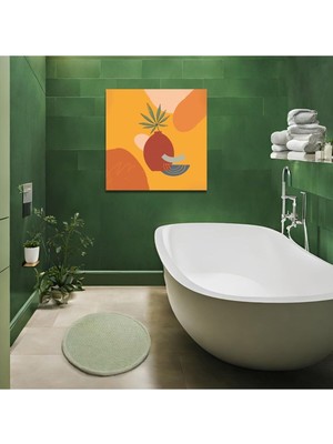 Kare Kanvas Banyo Tablosu Sarı Renkli Şekiller 40 x 40 GARTNM8269