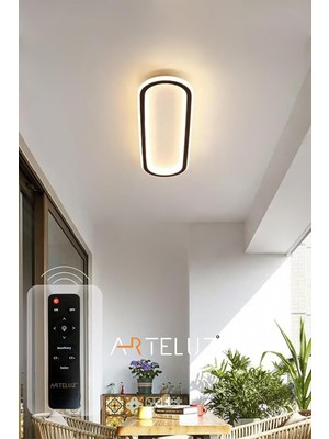 Arteluz Elips Model Modern Plafonyer Avize 50X16 cm 3 Renk Işıklı Uzaktan Kumandalı Dimmer Özel