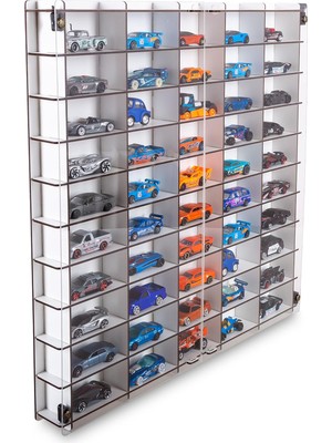Pleksi Kapaklı 1/64 Ölçek 50ARAÇ Hotwheels Matchbox Metal Araç Uyumlu Model Oyuncak Araba Rafı