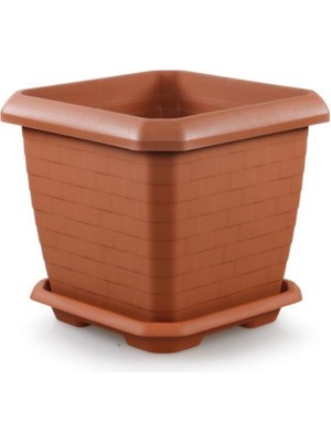 Omnipazar SO-HK04 Hisar Kare Tabaklı Saksı 44 Lt No 4