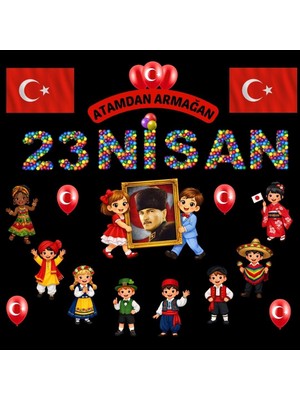 23 Nisan Ulusal Egemenlik ve Çocuk Bayramı Pano Süsü / Okul ve Sınıf Panosu Figür Seti