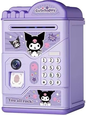 Kuromi Elektronik Atm Kumbara, Şifreli ve Parmak Izi Korumalı, Müzikli, Mor