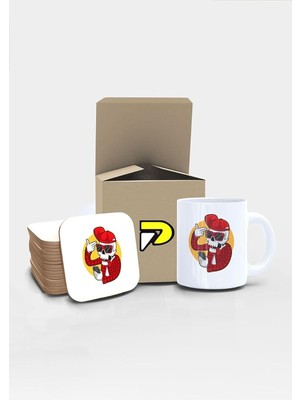 Tarz Iskeletor Tasarımlı Baskılı Kupa Bardak Seti, Eğlenceli Özel Hediye Mug