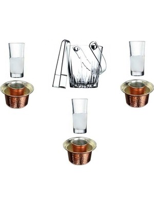 Parça Rakı Bardak Meşrubat Bakır Ehlikeyf ve Buz Kovası Keyif Seti