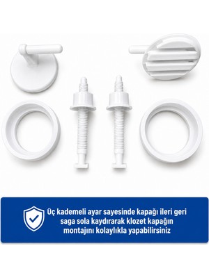 Cina Max Klozet Kapağı Üstten Montaj Sabitleme Seti Ayarlanabilir Universal Yedek Menteşe Takımı