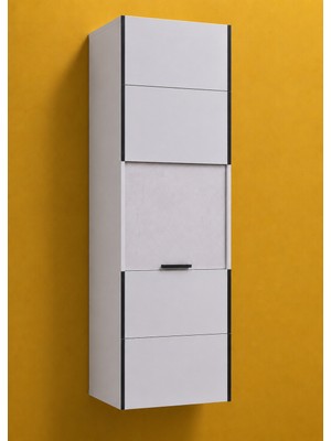 Kuzey Kombi Plastik Pvc Sürgülü Kapak Kombi Dolabı En×boy×der: 58×160×40 cm Balkon Iç-Dış Mekan Mutfak Için Dayanıklı Dolap