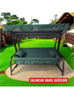 Kişilik Lüks Salıncak Kılıf Seti Süngersiz Düz Yeşil 164 47 cm