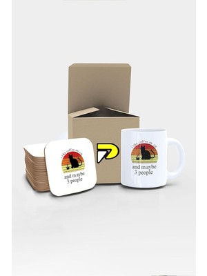Like Coffee My Cat Kedi Tasarımlı Baskılı Kupa Bardak Seti Eğlenceli Özel Hediye Mug