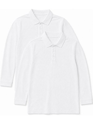 Perendi Unisex Çocuk 2'li Uzun Kollu Polo Yaka Okul Tişörtü