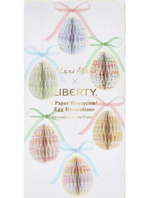 Meri Meri x Liberty - Kağıt Petek Yumurta Süsleri - 6 Adet