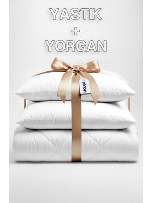 Niron Çift Kişilik Yorgan + 2 Adet Yastık Seti – 195X215 cm 4 Mevsim Mikrofiber Konfor