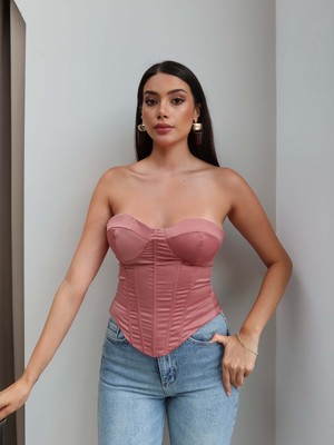 Esra Helvacı Saten Korse Bluz