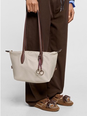 Parfois Kadın Charm'lı Teknik Kumaş Shopper Çanta