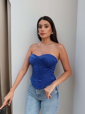 Esra Helvacı Saten Korse Bluz