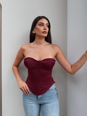 Esra Helvacı Saten Korse Bluz