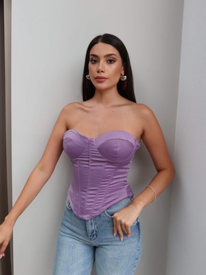 Esra Helvacı Saten Korse Bluz