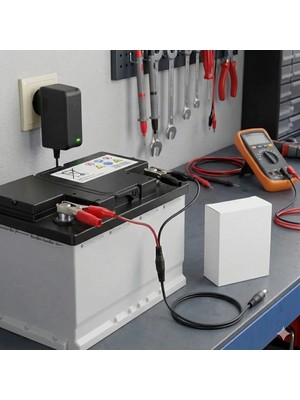 3D Sepetim Akü Şarj Cihazı 12V 1.2A 14.4W Krokodil Uç Akü Şarj Adaptörü