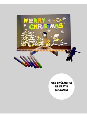 Astraltech LED Işıklı Akrilik Yazı Tahtası Renkli Kalem Setiyle