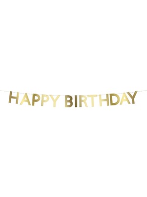 Meri Meri - Altın Varaklı Happy Birthday Asılan Süs