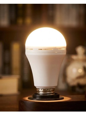 Astraltech Şarj Edilebilir LED Ampul  Soğuk Beyaz Uzun Ömürlü Tasarruflu