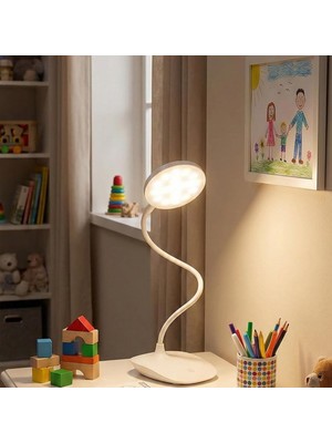 Amber LED Şarjlı, 3 Kademe Dokunmatik Parlaklık Ayarlı, 4000K Renkli Çocuk ve Çalışma Masas�