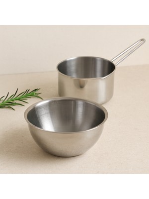 Paslanmaz Çelik 2'li Sosluk ve Sütlük Seti (14CM & 17CM)
