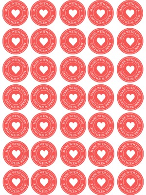 Miray Craft 140 Adet Made With Love Paketleme Stickerları 3,5 cm | Yuvarlak Hediye Paketleme Etiketi