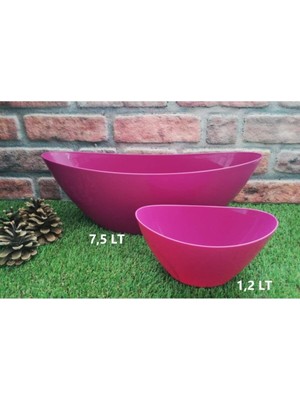 Kayık Arajman Saksı 7 5 Lt 1 Adet Vişne Plastik Çiçek Saksısı Dekoratif Pembe