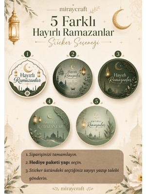 Miray Craft 140 Adet Ramazan Paketleme Stickerları 3,5 cm | Yuvarlak Hediye Paketleme Etiketi