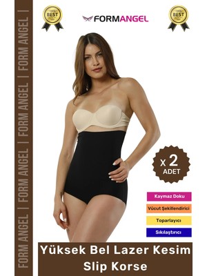 Floranova #korse 2 Beden Incelten Lazer Kesim Iz Göstermeyen Kaymaz Toparlayıcı Yüksek Bel Slip Korse - 2 Adet
