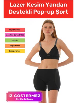 Floranova Özel Üretim Toparlayıcı Sıkılaştırıcı Iz Göstermeyen Şekillendirici Yandan Destekli Pop-Up Şort