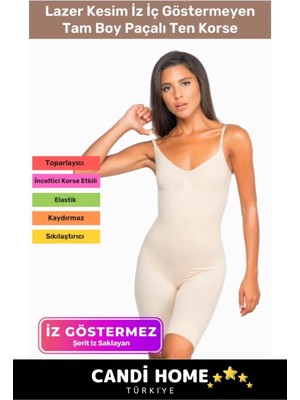 Floranova Premium Özel Seri Vücut Şekillendiren Toparlayan Sıkılaştırıcı Rahat Günlük Tam Boy Paçalı Korse