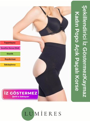 Floranova Özel Seri Toparlayıcı Sıkılaştırıcı Şekillendiri Iz Göstermez Kaymaz Kadın Popo Açık Paçalı Korse