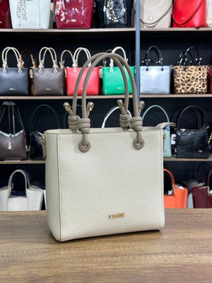 V'SHINE Vshıne - Model 3098 - Askı Düğüm Detaylı Kapsüllü Çanta - Bej - Kum