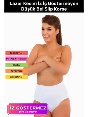 Floranova Özel Üretim Dikişsiz Iz Göstermeyen Kaymaz Toparlayıcı Şekillendirici Kadın Düşük Bel Slip Korse
