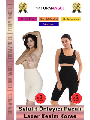 Floranova #korse Lazer Kesim Dikişsiz Iz Göstermeyen Toparlayıcı Kaymaz Selülit Önleyici Paçalı Korse 4'lü Set