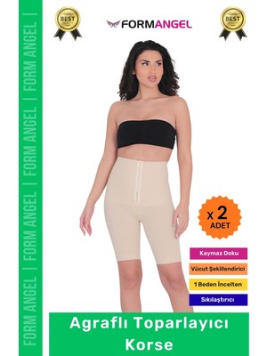 Floranova #korse Yüksek Bel Vücut Karın Mide Şekillendirici Külot Fermuarlı Toparlayıcı Slip Korse - 2 Adet