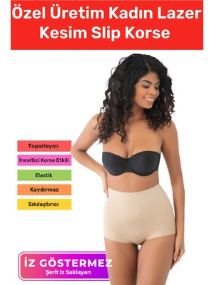 Floranova Özel Üretim Sıkılaştırıcı Iz Göstermeyen Toparlayıcı Şekillendirici Kaymaz Lazer Kesim Slip Korse