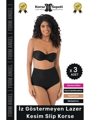 Floranova #korse Iz Yapmayan 2 Beden Küçülten Kaymaz Toparlayıcı Lazer Kesim Slip Korse - 3 Adet