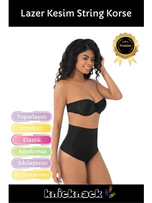 Floranova Premium Seri Toparlayıcı Iz Göstermeyen Sıkılaştırıcı Şekillendirici Kaymaz Lazer Kesim String Korse
