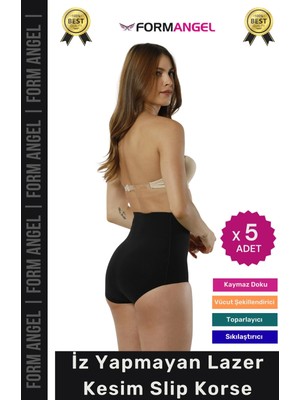 Floranova #korse 2 Beden Incelten Toparlayıcı Iz Göstermeyen Kaymaz Kadın Lazer Kesim Slip Korse - 5 Adet