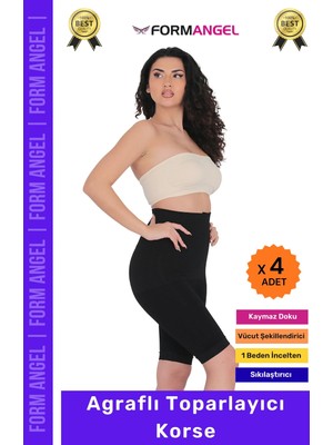 Floranova #korse Yüksek Bel Karın Mide Toparlayıcı Popo Sıkılaştırıcı Paçalı Kadın Agraflı Korse - 4 Adet
