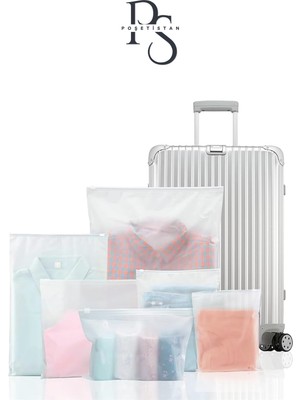 Empressco Valiz ve Dolap Içi Düzenleyici Buzlu Fermuarlı Poşet Torba 10 Adet 40 cm x 50 cm