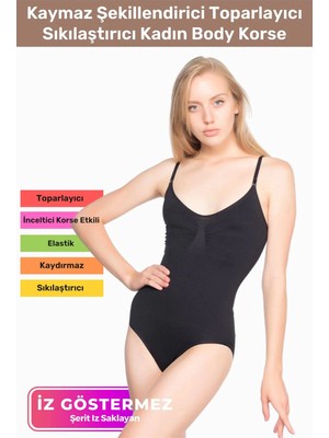 Floranova Özel Üretim Iz Göstermeyen Kaymaz Şekillendirici Toparlayıcı Sıkılaştırıcı Kadın Body Korse