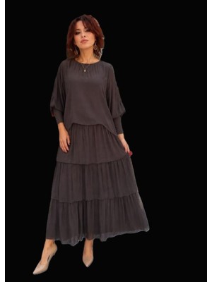 Boutique Bade Ithal Uzun Kollu Ipek Elbise